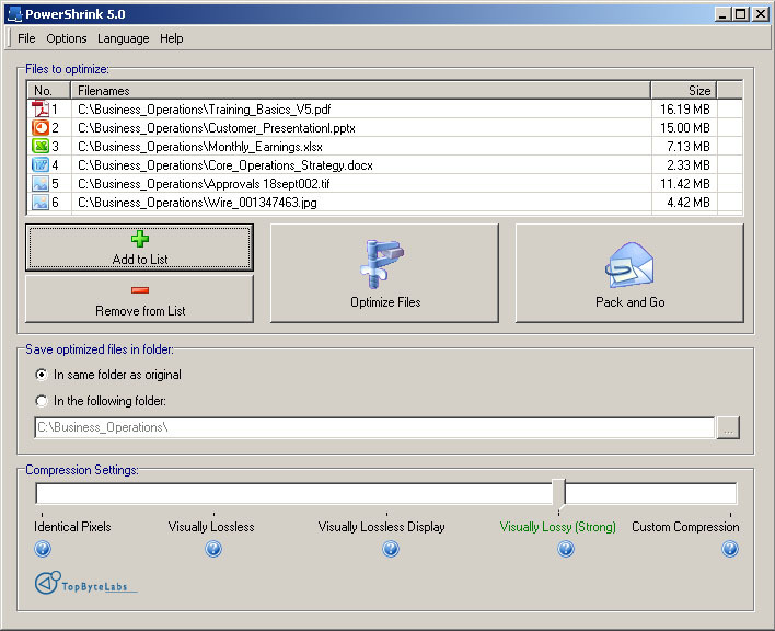 PowerShrink Screenshot